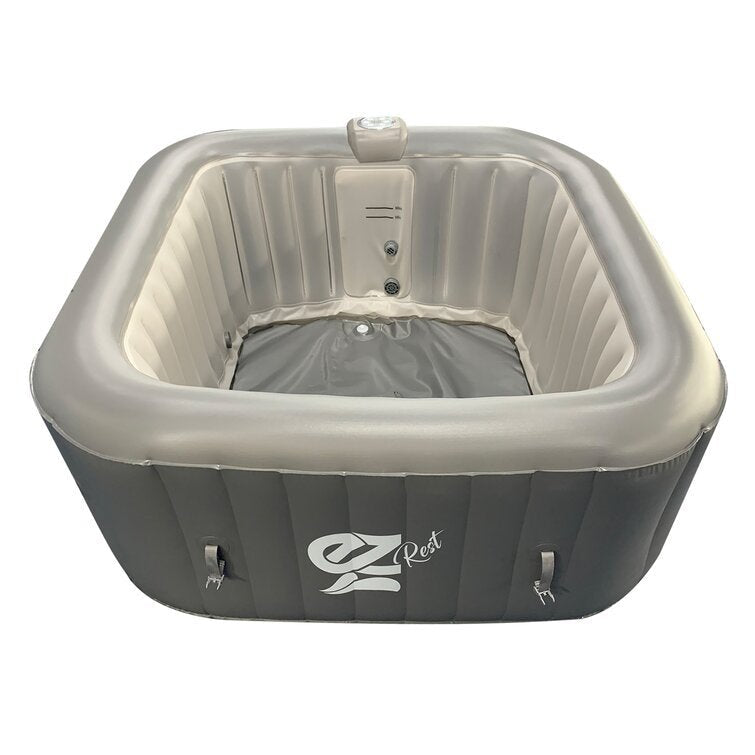 4-Seat Inflatable Pool Spa – Portable Hot Tub Spa with Light and Remote Control