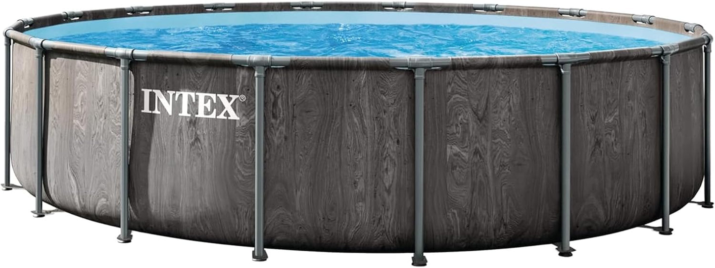 INTEX 26743EP Prism Frame Above Ground Swimming Pool Set: 18ft x 48in – Includes 1500 GPH Cartridge Filter Pump – Removable Ladder – Pool Cover – Ground Cloth