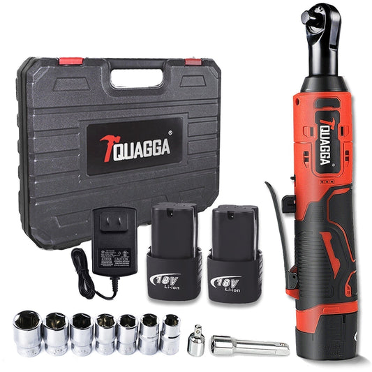 18V Cordless Electric Ratchet Wrench Set with 2 Batteries &amp; Fast Charger