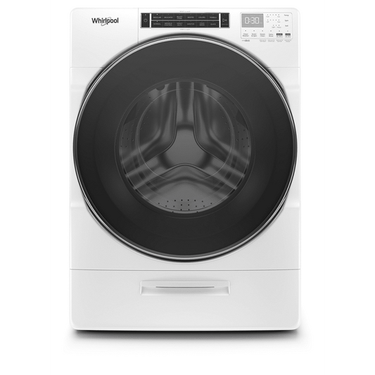 Whirlpool 5.0 cu ft High-Efficiency White Front Load Washing Machine with Load &amp; Go(TM) XL Dispenser