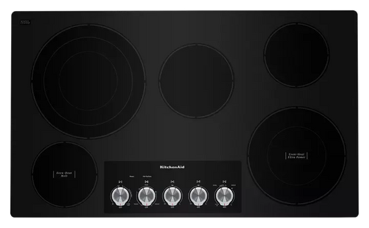 KitchenAid 36″ Electric Cooktops with 5 Elements and Knob Controls